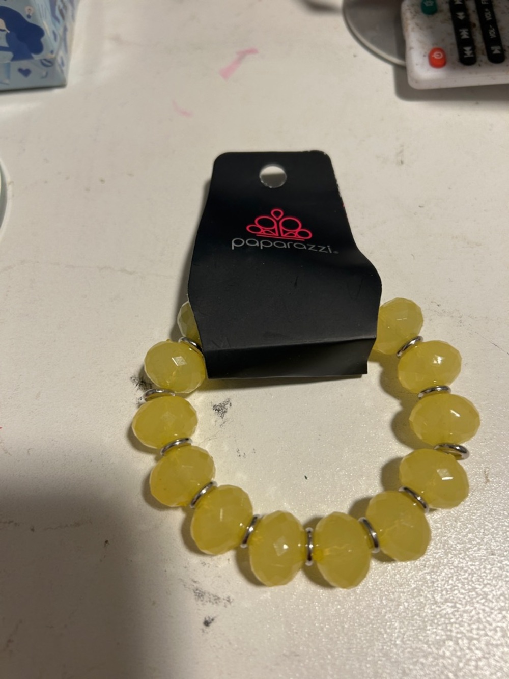 Paparazzi Sunny Lemon Faceted Bead Stretch Bracelet